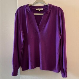 LOFT Vibrant Purple Long Sleeve Sweater